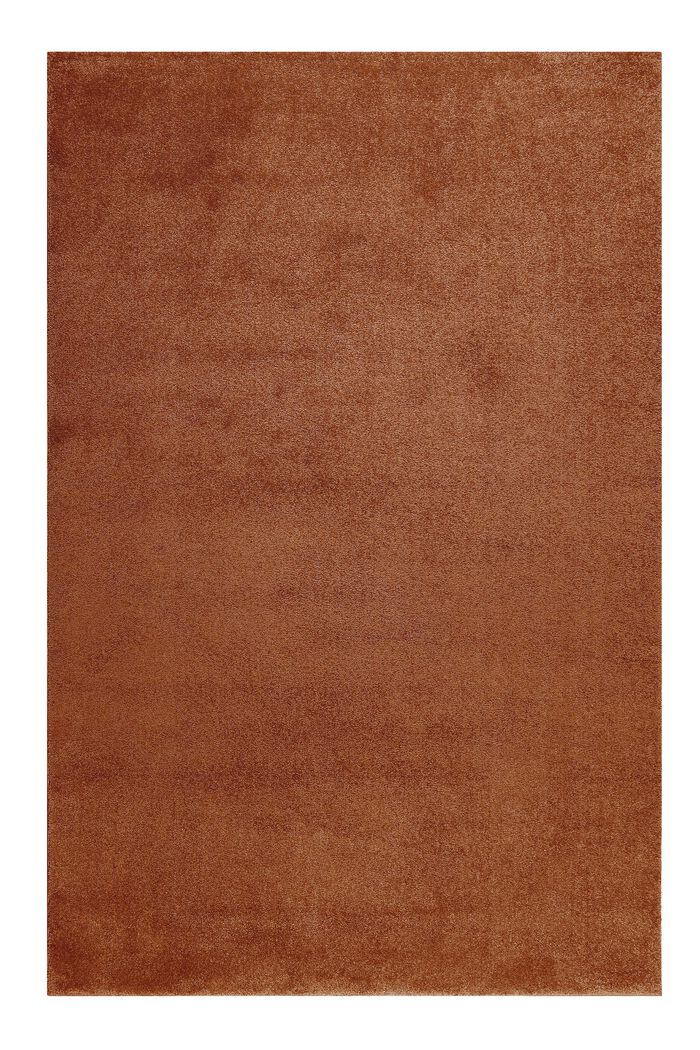 Kurzflor-Teppich in modernen Farben, RUST BROWN, overview