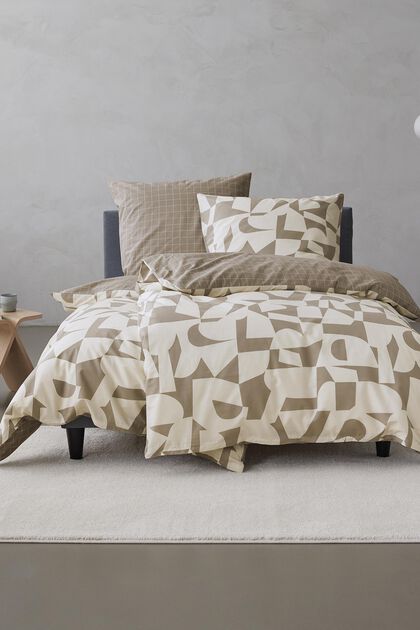 Renforcé-Bettwäsche mit Karo- und grafischem Muster