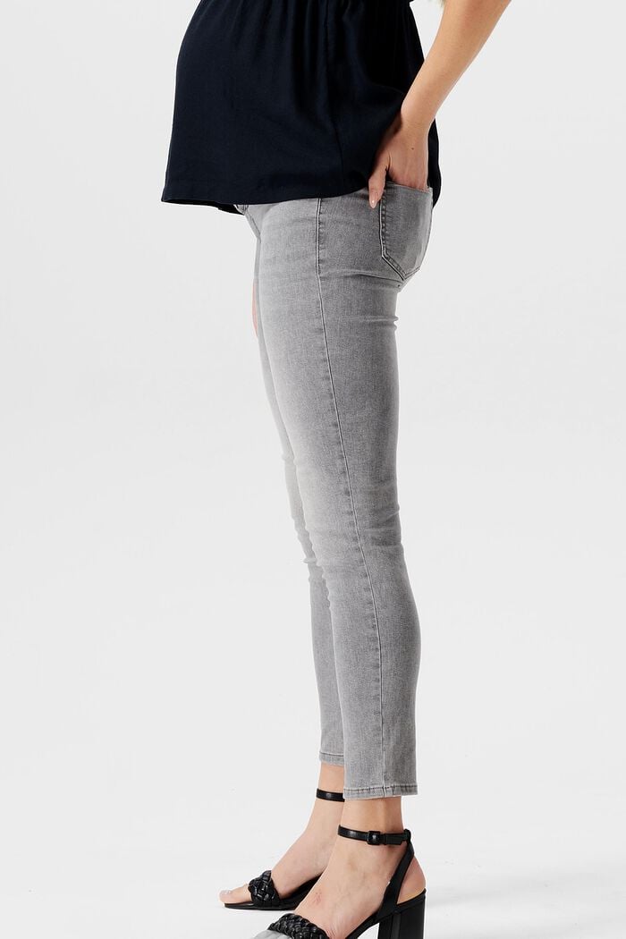 Schmal geschnittene Jeans mit Überbauchbund, GREY DENIM, detail image number 3