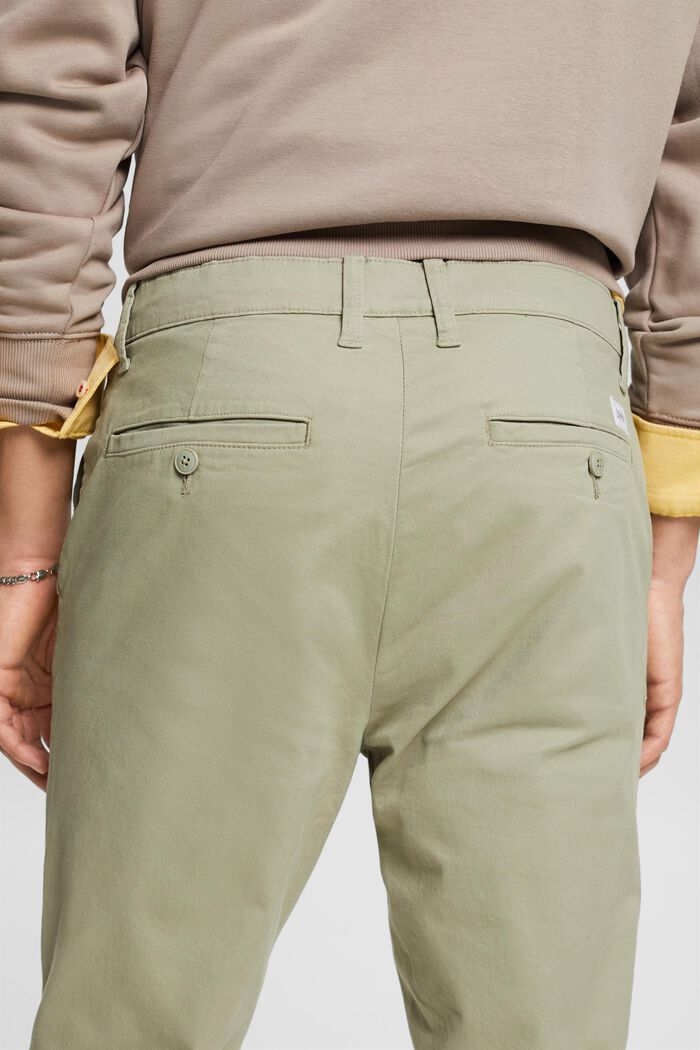 Chinohose mit schmalem Bein, DUSTY GREEN, detail image number 4