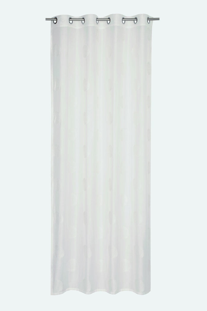 Transparenter Ösen-Vorhang mit Stickerei, WHITE, detail image number 0