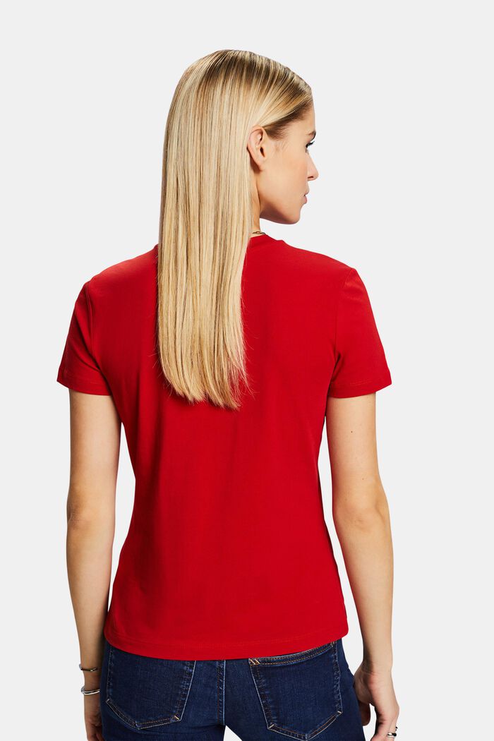 T-Shirt mit Rundhalsausschnitt, DARK RED, detail image number 2