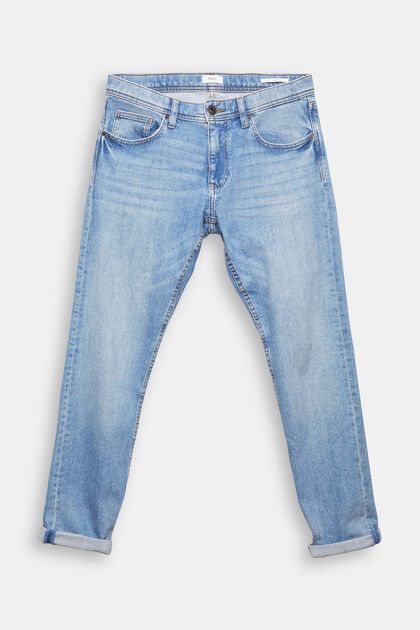 Stretch-Jeans mit Organic Cotton, BLUE LIGHT WASHED, overview