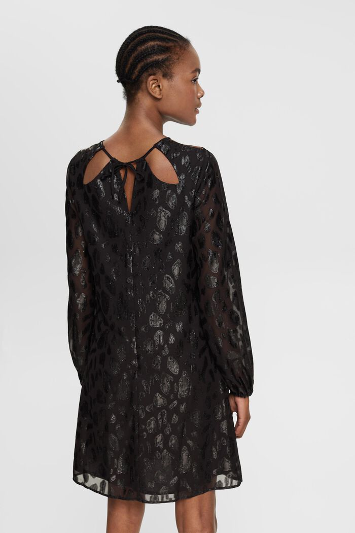 Gemustertes Kleid mit Glitzereffekt, BLACK, detail image number 3