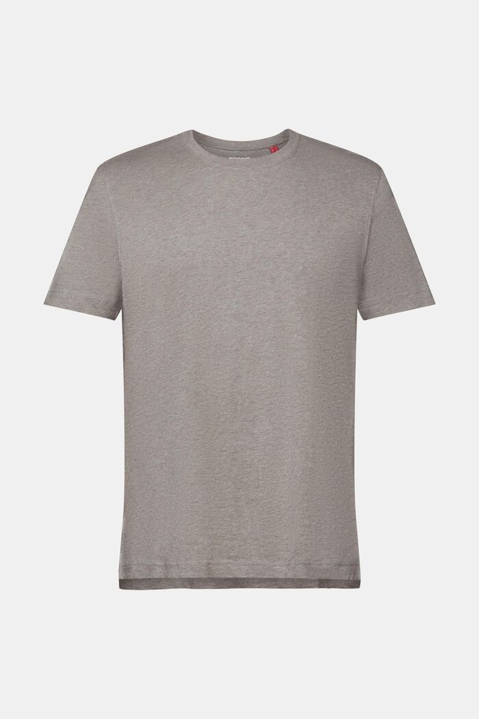 Rundhals-T-Shirt, 100 % Baumwolle, GUNMETAL, detail image number 6