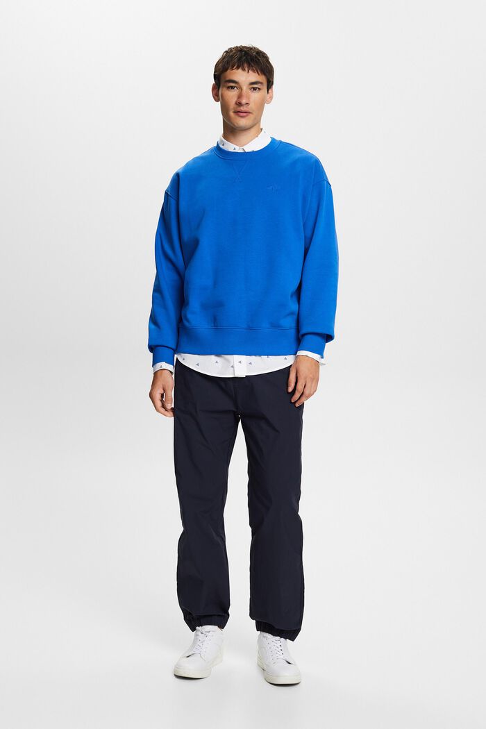 Sweatshirt mit Logostickerei, BRIGHT BLUE, detail image number 4