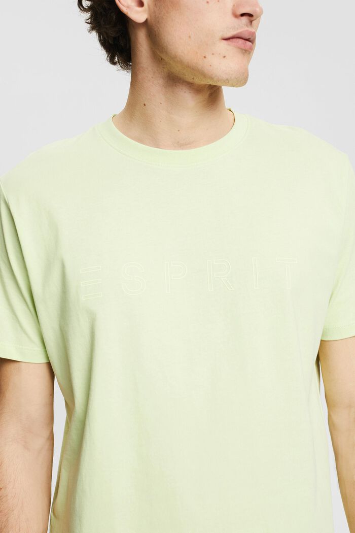Jersey-T-Shirt mit Logo-Print, LIGHT GREEN, detail image number 1