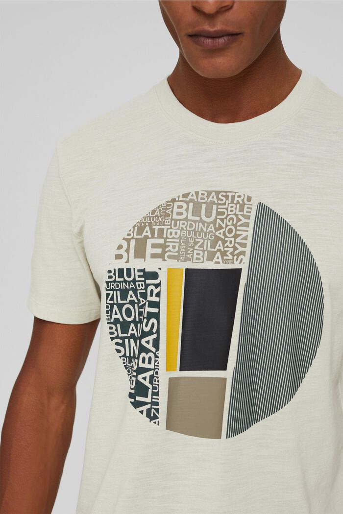 Recycelt: Jersey-T-Shirt mit Print, OFF WHITE, detail image number 1