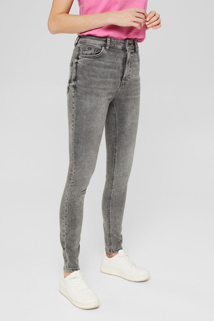 Stretch-Jeans im Washed-out-Look, GREY MEDIUM WASHED, detail image number 0