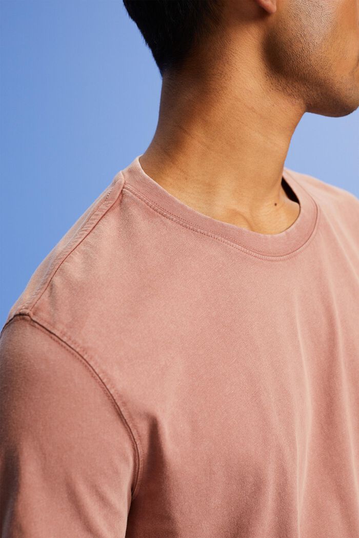Stückgefärbtes Jersey-T-Shirt, 100 % Baumwolle, DARK OLD PINK, detail image number 2