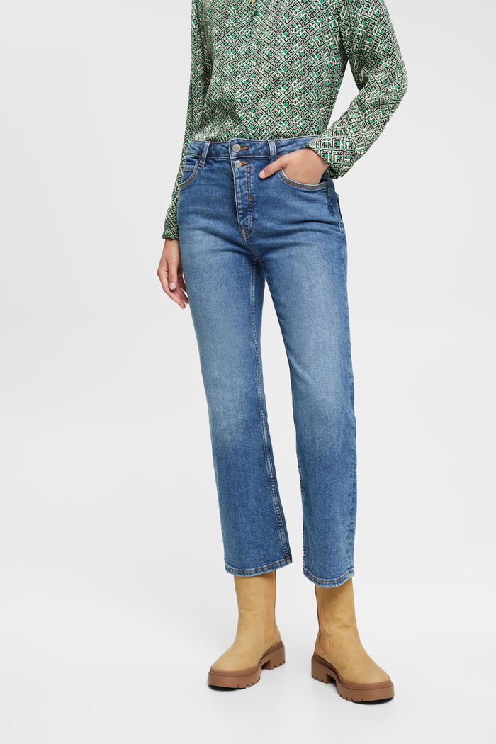 Mid-Rise-Jeans mit Kick Flare, BLUE MEDIUM WASHED, detail image number 1