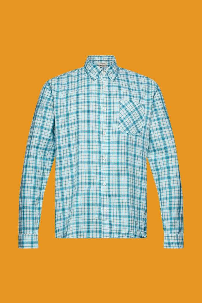 Kariertes Hemd aus nachhaltiger Baumwolle, AQUA GREEN, detail image number 6