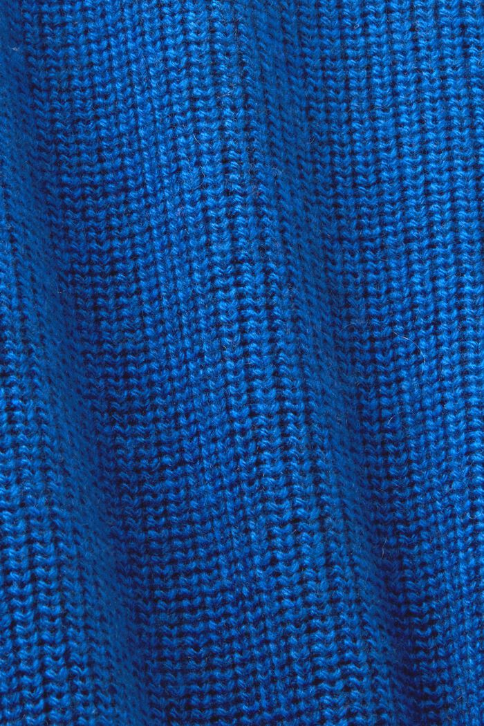 Rippstrickweste aus Wollmix, BRIGHT BLUE, detail image number 5