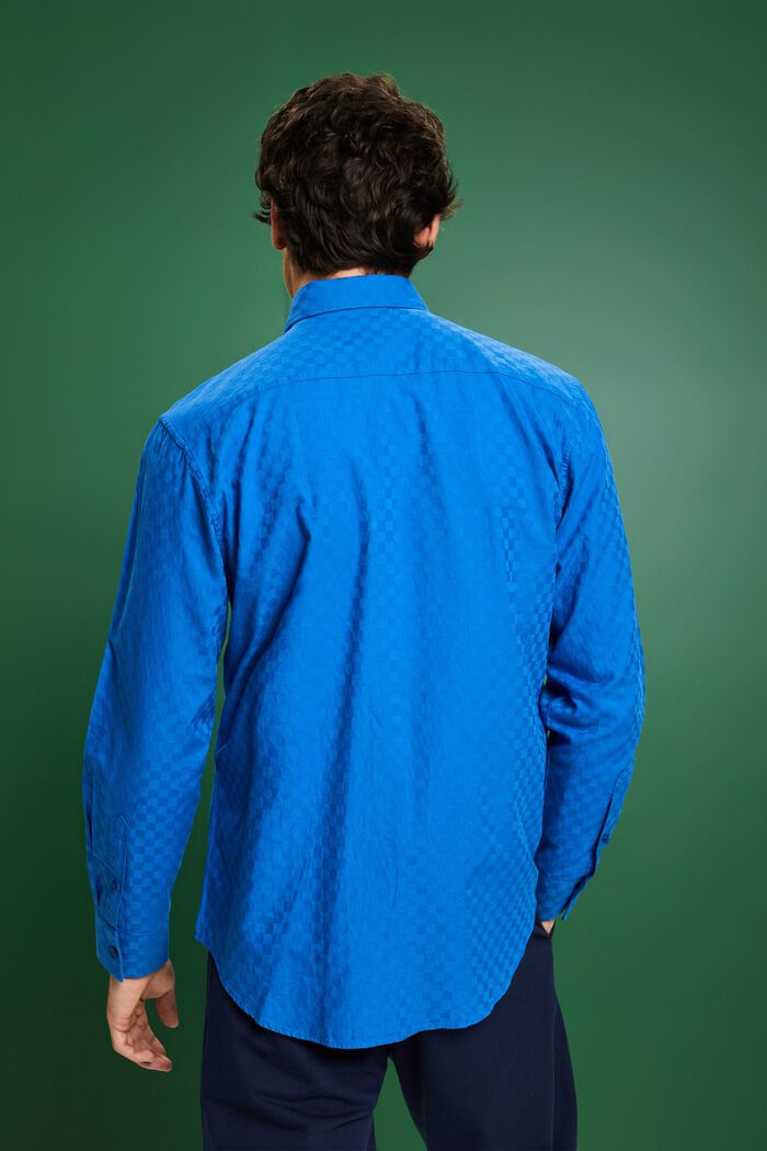 Baumwollhemd mit Jacquardmuster, BRIGHT BLUE, detail image number 3