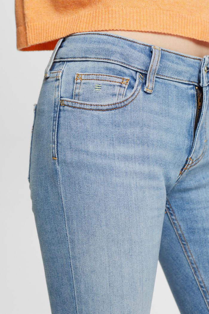 Skinny Jeans mit mittlerer Bundhöhe, BLUE LIGHT WASHED, detail image number 4