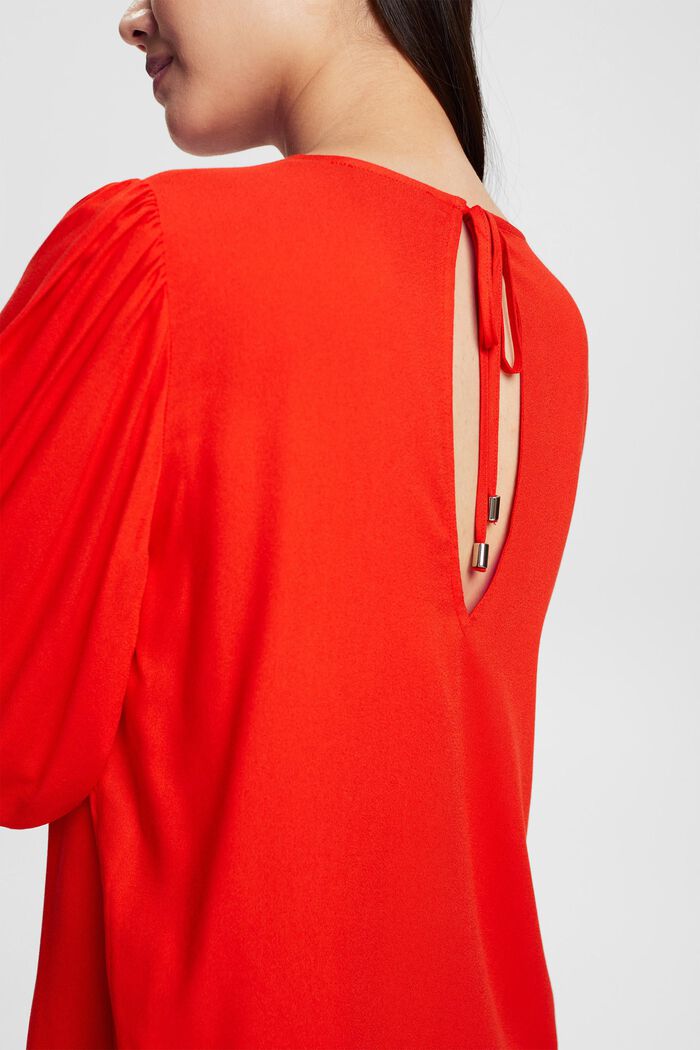 Bluse mit V-Ausschnitt, RED, detail image number 0