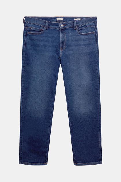 CURVY Straight Fit Jeans, Baumwollstretch, BLUE DARK WASHED, overview