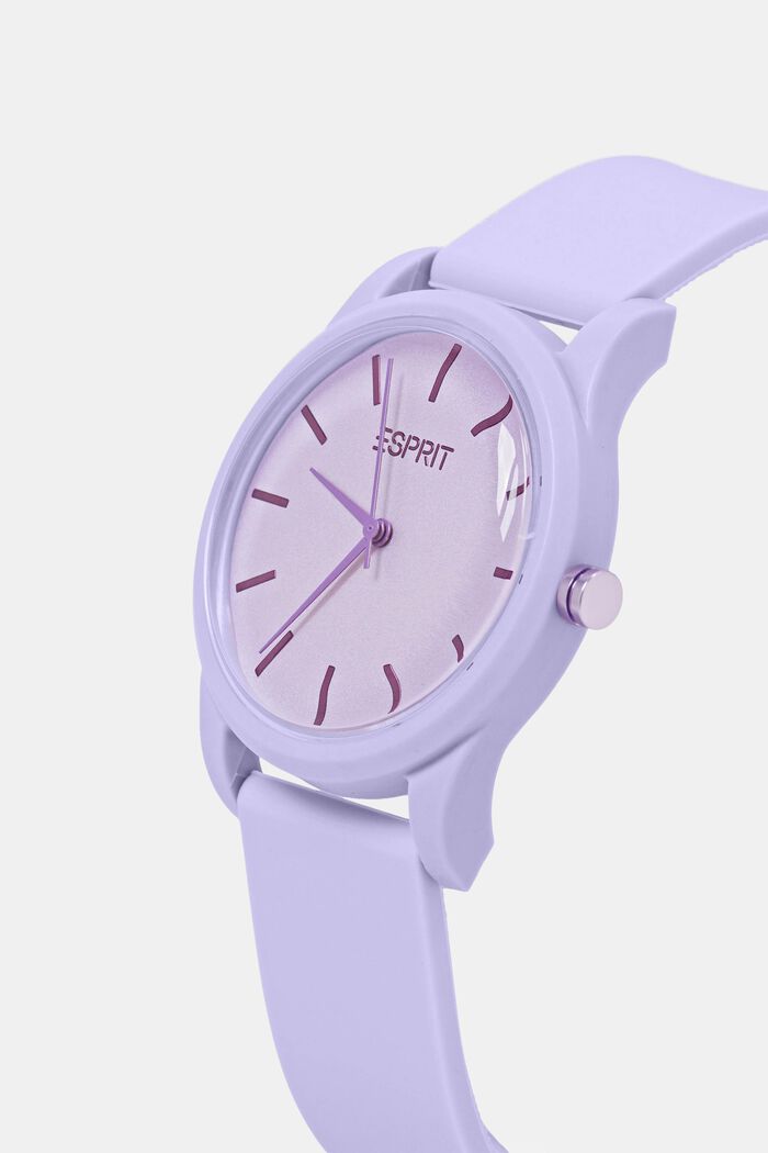 Farbige Uhr mit Gummiarmband, LILAC, detail image number 1