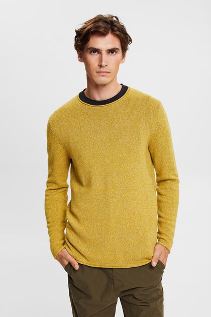 Melierter Pullover, DUSTY YELLOW, overview