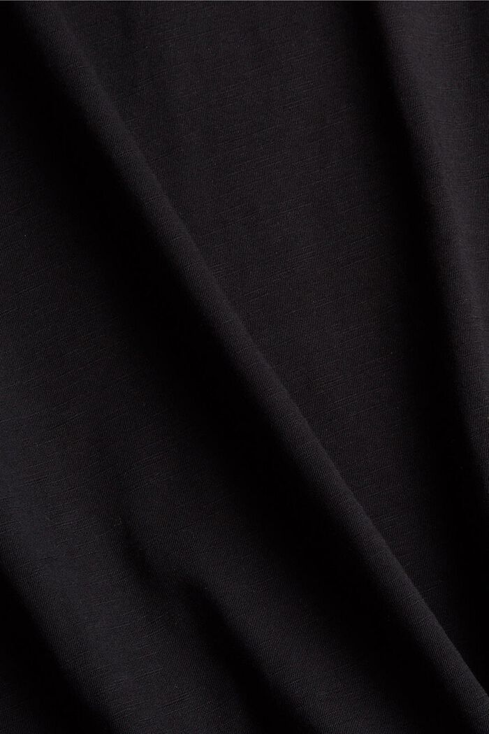 CURVY T-Shirt mit V-Ausschnitt, Bio-Baumwolle, BLACK, detail image number 1