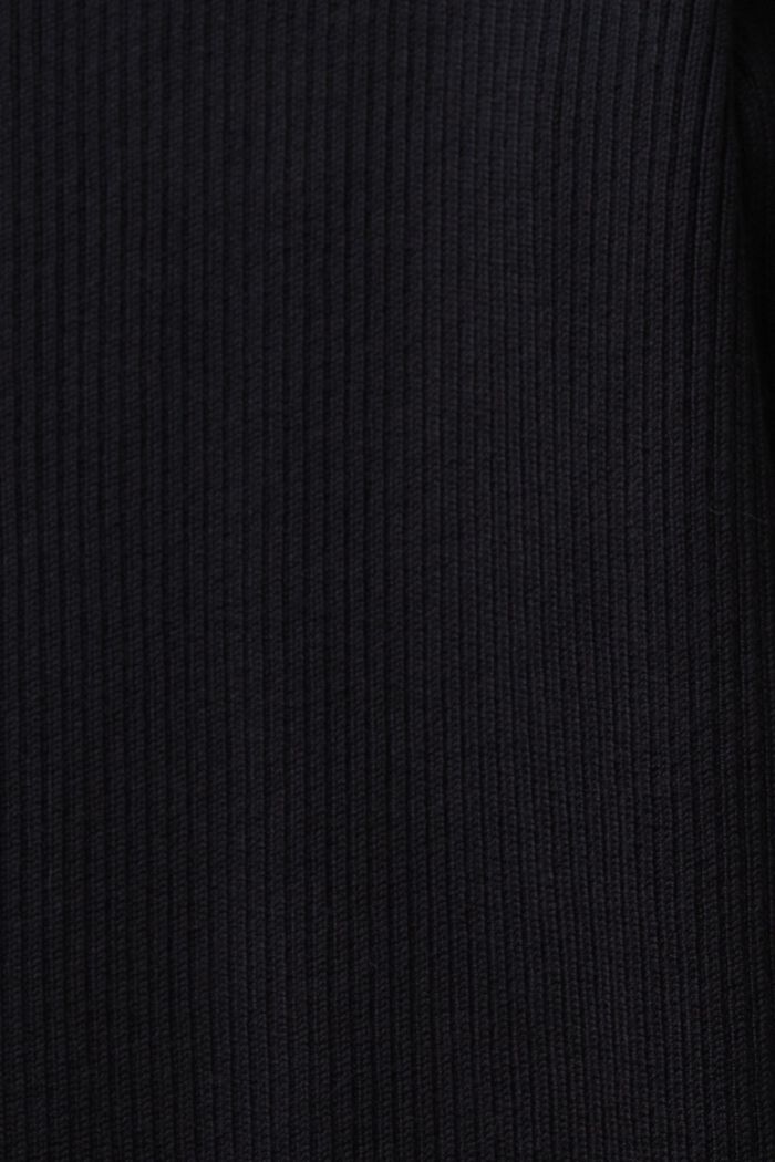 Minikleid aus Rippstrick mit Stehkragen, BLACK, detail image number 5