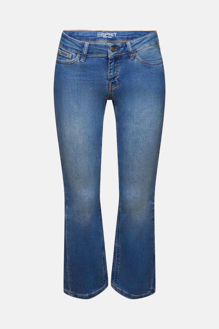Tiefsitzende Jeans mit ausgestelltem Cropped-Bein, BLUE MEDIUM WASHED, detail image number 6