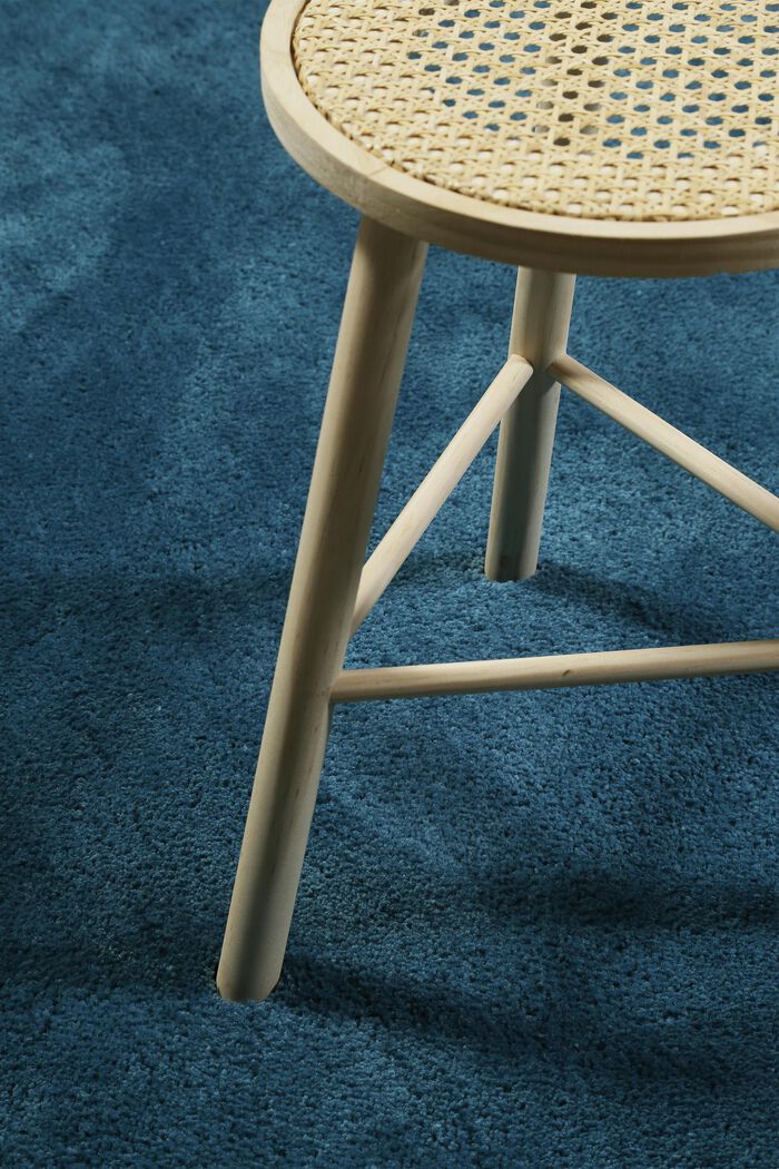 Hochflor-Teppich im unifarbenen Design, TURQUOISE, detail image number 1