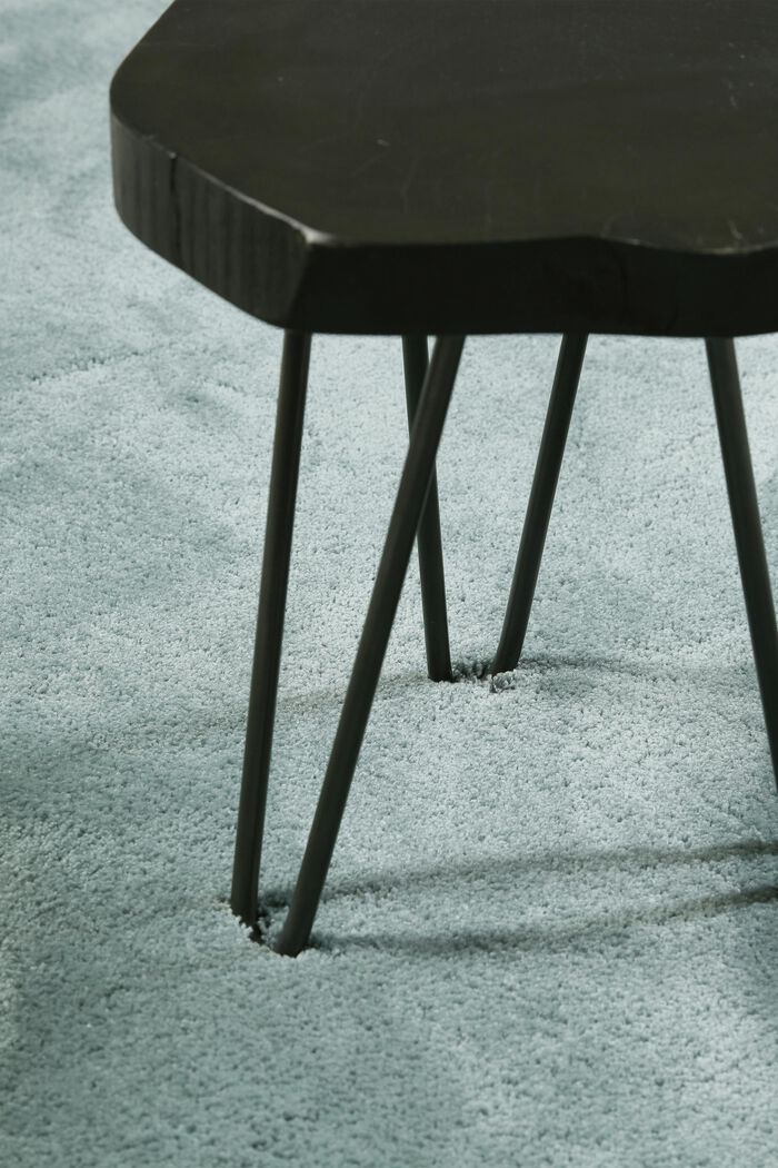 Hochflor-Teppich im unifarbenen Design, STONE BLUE, detail image number 1