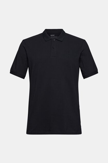 Piqué-Poloshirt aus Pima Baumwolle, BLACK, overview