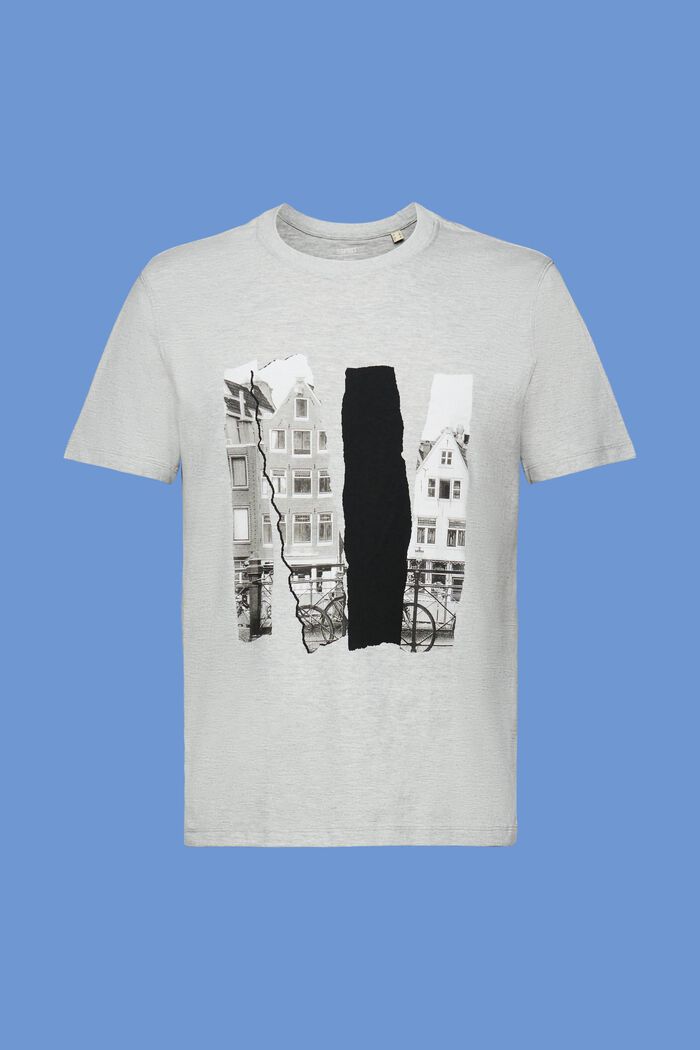Bedrucktes T-Shirt aus Slub-Jersey, LIGHT GREY, detail image number 6