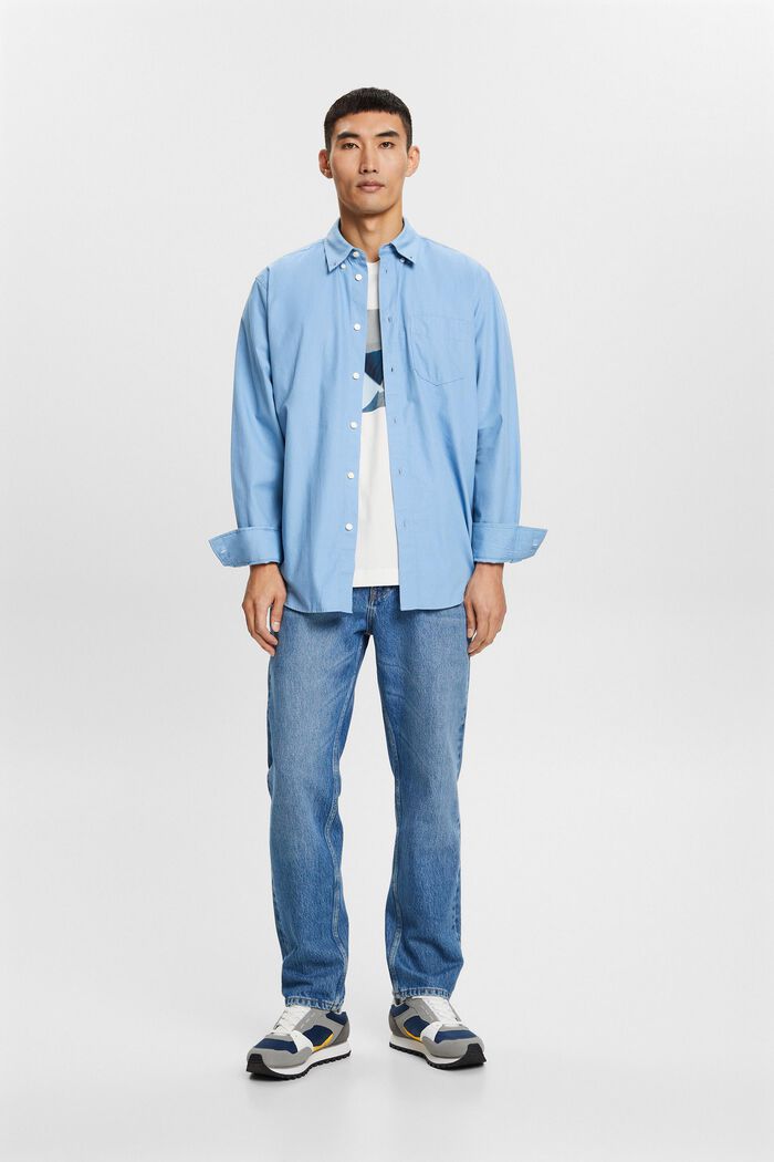 Button-Down-Hemd aus Popeline, 100 % Baumwolle, LIGHT BLUE, detail image number 5