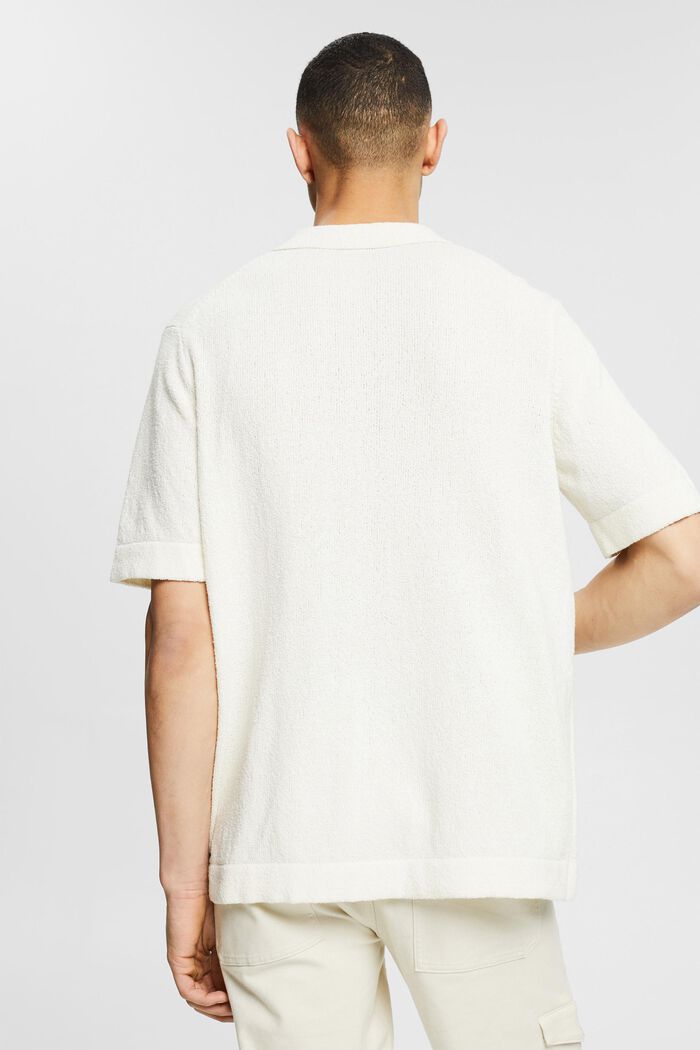 Polo-Shirt in Bouclé-Optik, OFF WHITE, detail image number 3