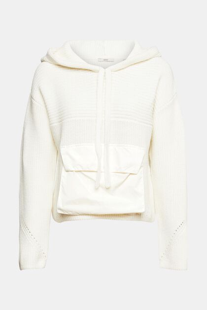 Strick-Hoodie, OFF WHITE, overview