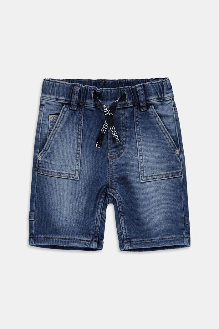 Jeans-Shorts mit elastischem Kordelzugbund