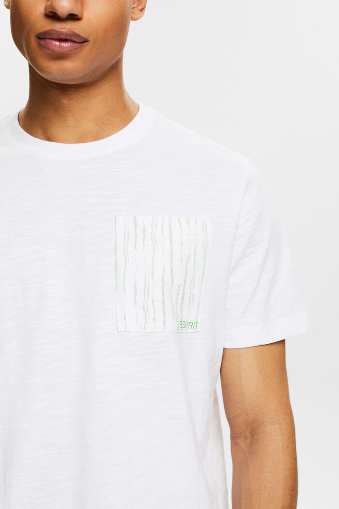Slub-T-Shirt aus Baumwolle mit Logo, WHITE, detail image number 3