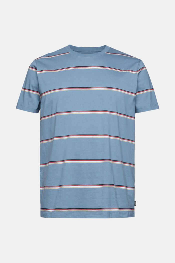 Jersey-T-Shirt mit Streifen, BLUE, overview