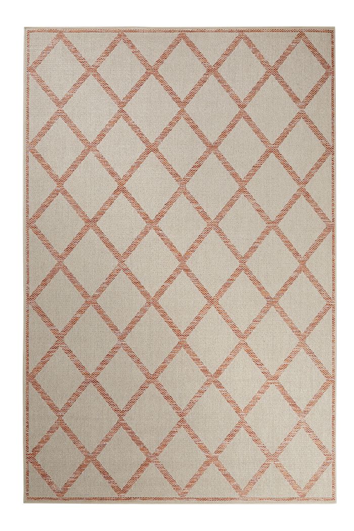 Outdoor-Teppich mit Rauten-Muster, BEIGE / ORANGE, detail image number 0