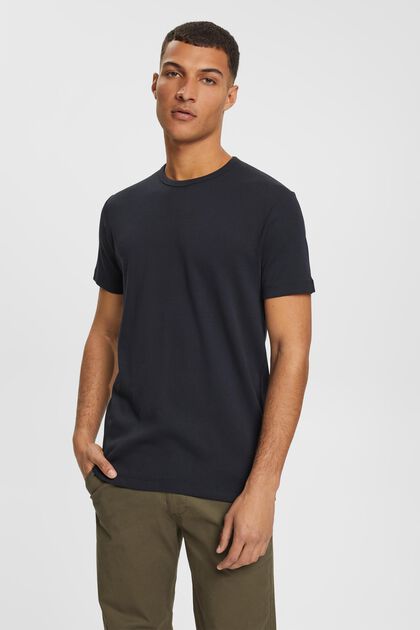 Jersey-T-Shirt in Slim Fit, BLACK, overview