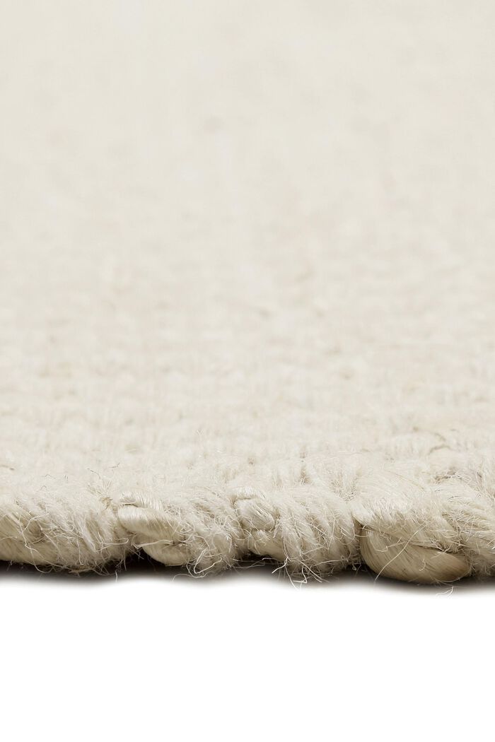 Handgewebter Teppich aus Woll-Mix, CREAM BEIGE, detail image number 1