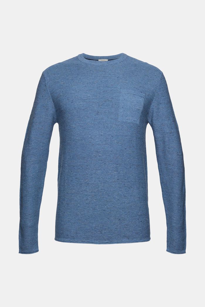 Mit Leinen: melierter Pullover, BLUE, detail image number 5