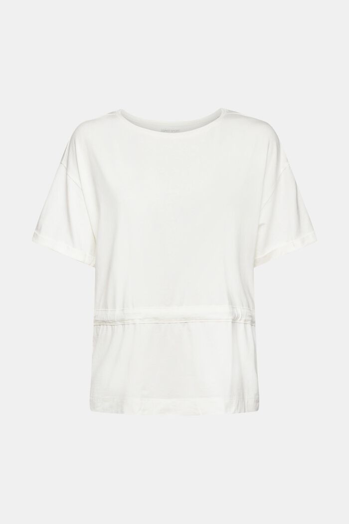 Mit TENCEL™: T-Shirt mit Kordelzug, OFF WHITE, detail image number 6