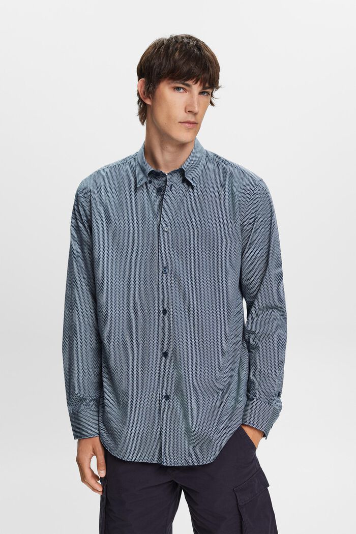 Hemd aus Baumwoll-Popeline, GREY BLUE, detail image number 0