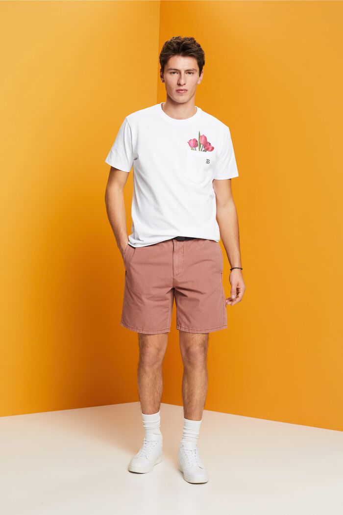 Jersey-T-Shirt mit Print , 100% Baumwolle, WHITE, detail image number 4