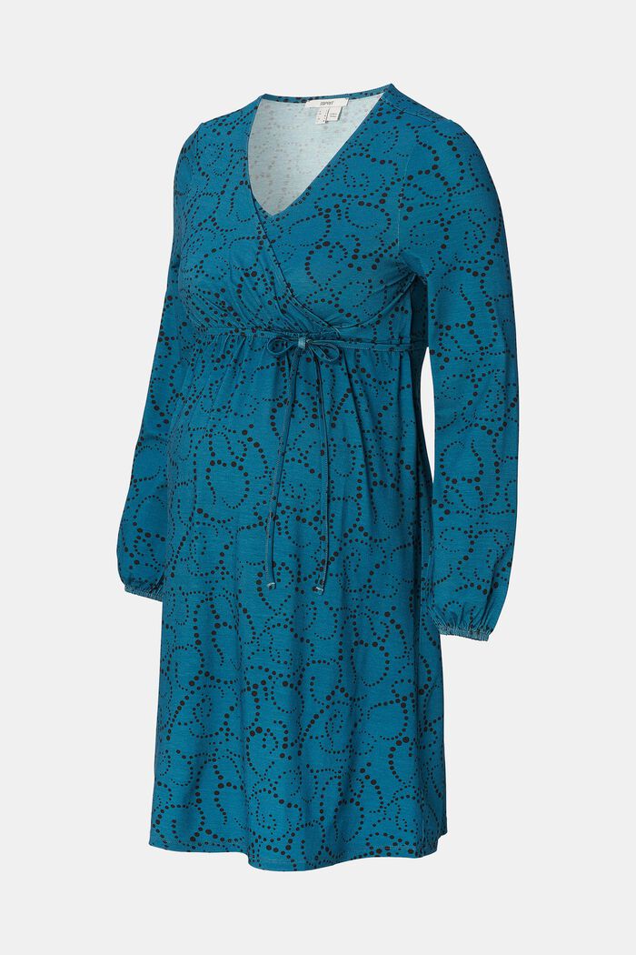 Gemustertes Jersey-Kleid, LENZING™ ECOVERO™, BLUE CORAL, detail image number 6
