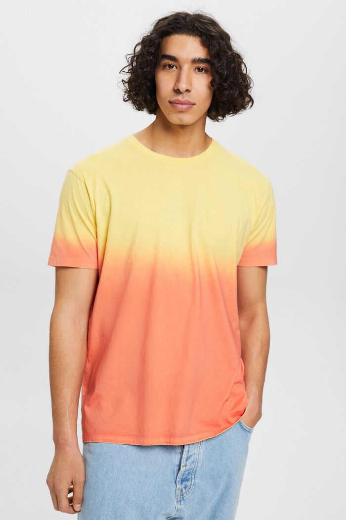 Zweifarbig blass gefärbtes T-Shirt, LIGHT YELLOW, detail image number 0