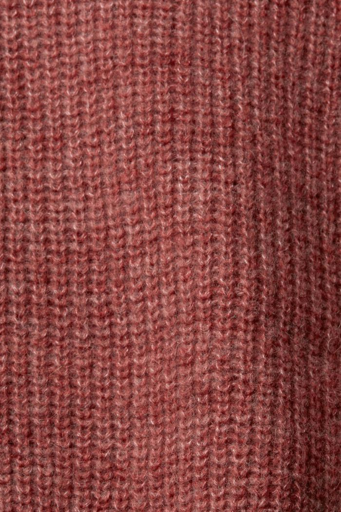 Cropped-Pullover aus Wollmix, TERRACOTTA, detail image number 1