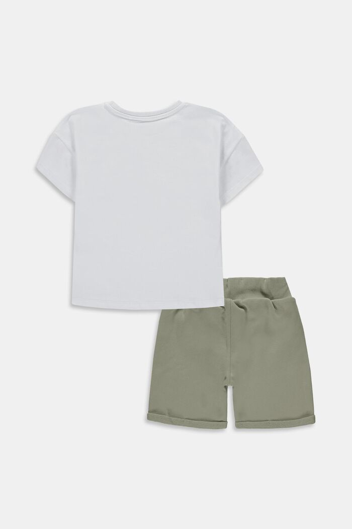 Gemischtes Set: T-Shirt und Shorts mit Logoprint, WHITE, detail image number 1