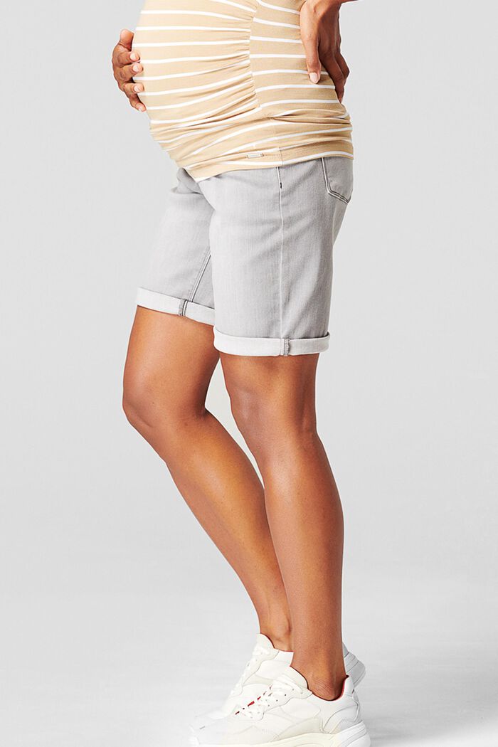 Jeans-Shorts mit Überbauchbund, GREY DENIM, detail image number 4