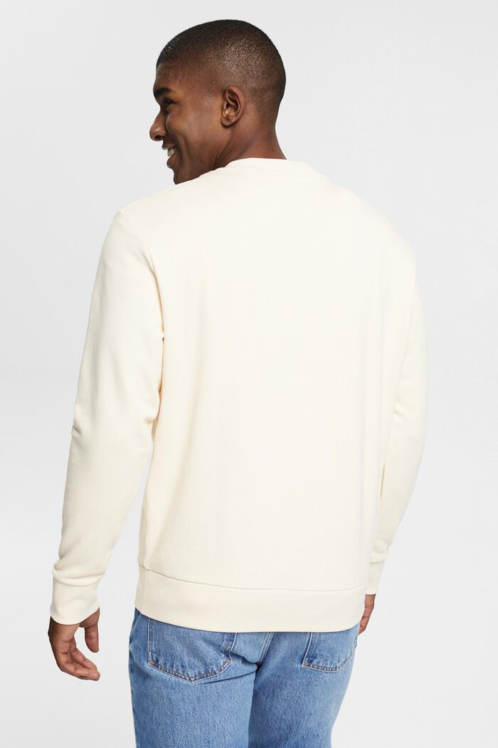 Sweatshirt aus nachhaltiger Baumwolle mit Applikation, CREAM BEIGE, detail image number 3