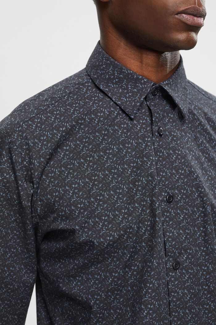 Slim-Fit-Hemd aus Baumwolle mit Muster, BLACK, detail image number 2